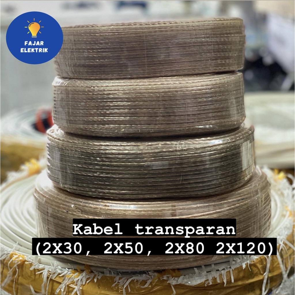 KABEL TRANSPARAN 2X30,  2X50, 2X80, 2X120