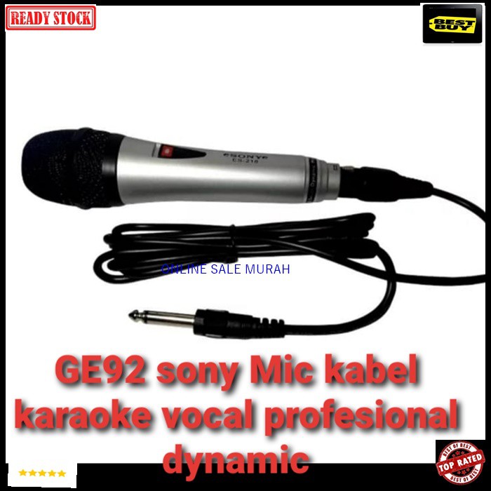 G92 sony Mic kabel Microphone cable mik karaoke vocal vokal audio sound sistem system mik pengeras suara pro profesional mikrophone dynamic legendary aux STUDIO Bisa SEGALA JENIS AUDIO GK PAKAI BATERAI LANGSUNG NYALA 1 mic 3-4 meter kabel mic Suara bagus