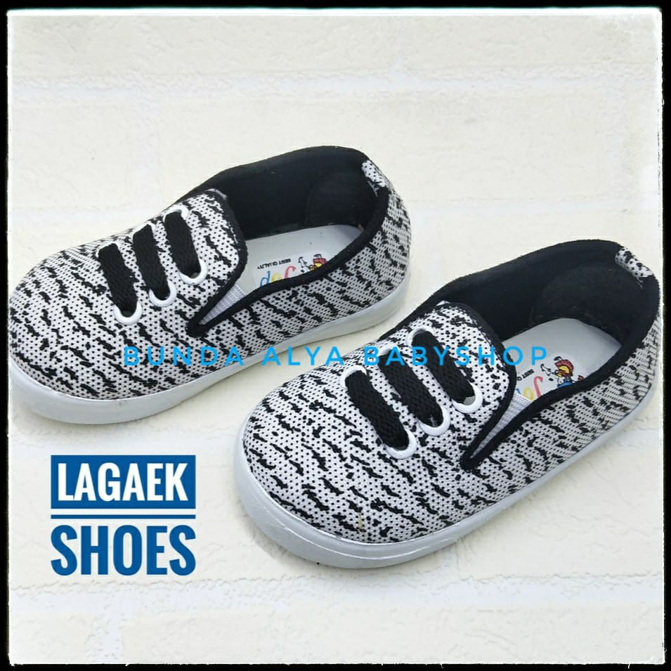 Sepatu Anak Laki Laki Usia 6 Tahunan Salur Size 33 - 34 - Sepatu Anak Cowok Slip On Casual Kanvas Alas Karet SALE