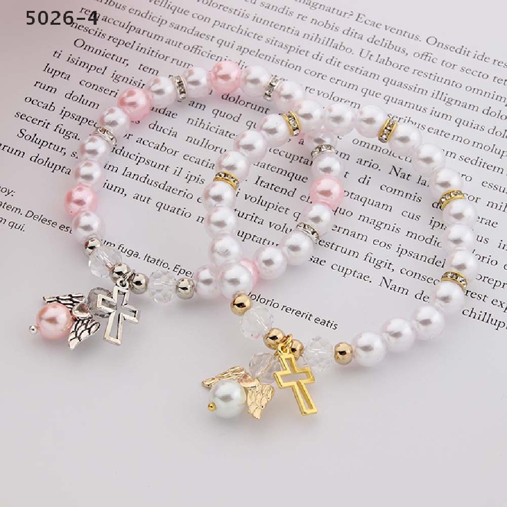 5026-4 Baby Shower Favor Christening Bracelet Angel Baby Shower Girl Boy Baptism Gift 5026-4