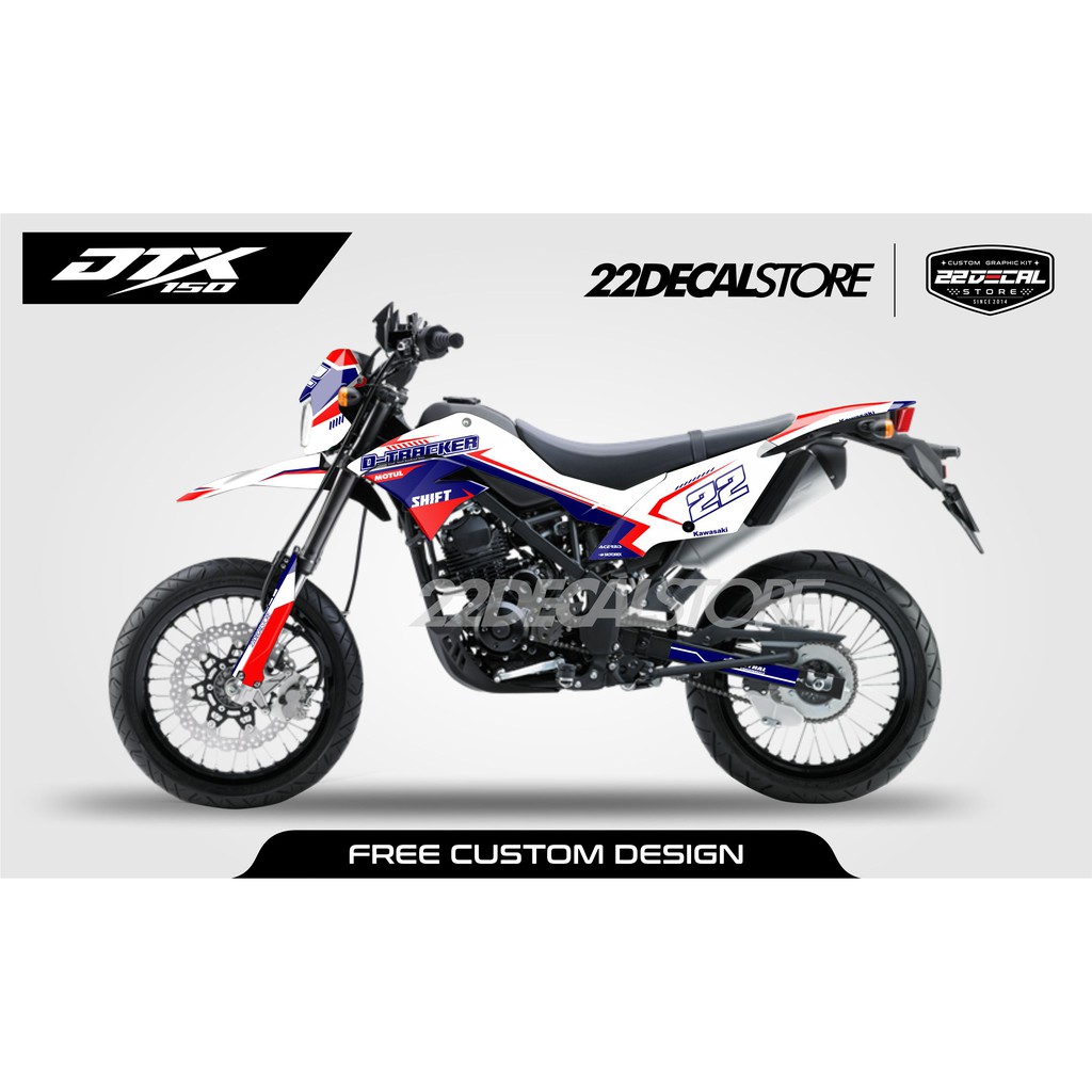 DECAL DTRACKER PUTIH BIRU MERAH