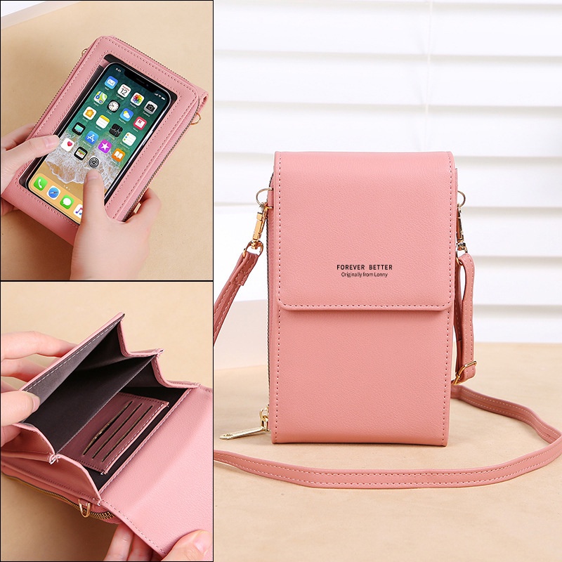 Tas Selempang Wanita Kulit Touch Screen Dompet Hp Wanita Layar Sentuh Mini Bag L067
