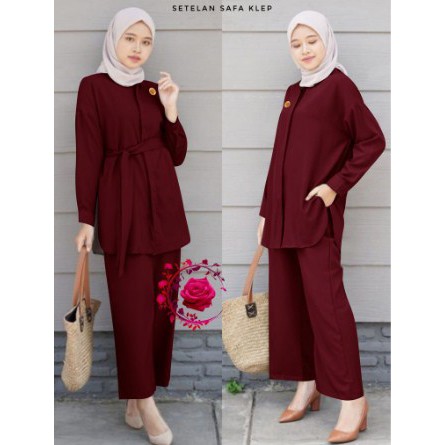 Setelan Kekinian / Tunik Wanita / Setelan Polos Wanita /set lebaran2023 / Baju Stelan Wanita Terbaru