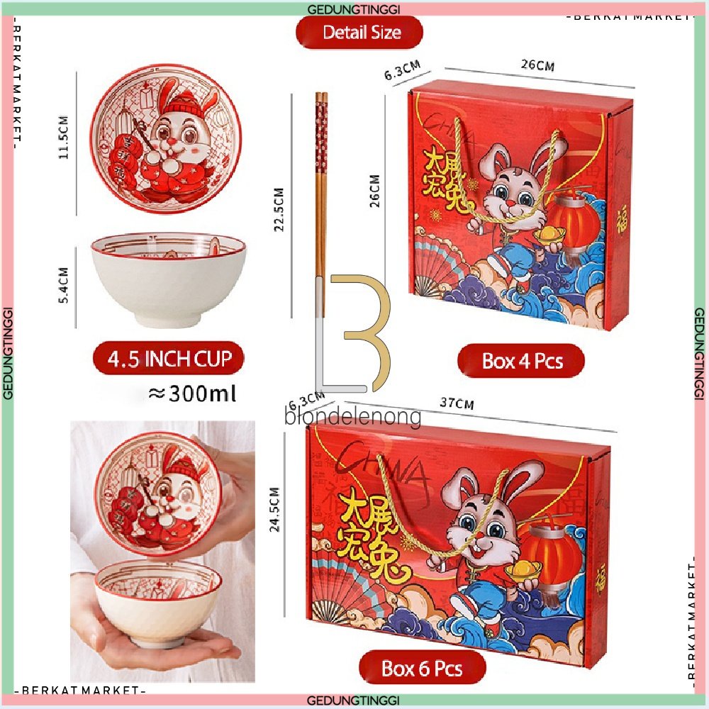 Mangkuk Mangkok Saji Ramen Sayur Sup Mie Bakso Soto Nasi Stackable Japanesse Korean Rice Bowl Keramik Kertas Pita Kotak Souvenir Suvenir Hampers Parcel Parsel Hadiah Gift Dus Box Kado Aksesoris Dekor Ornament Ornamen Edisi Imlek Cny Fuk Fu Set Murah 2023