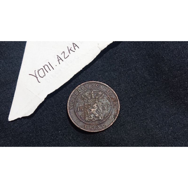 1 cent#sen nederlandsch indie tahun 1857 nomer 27