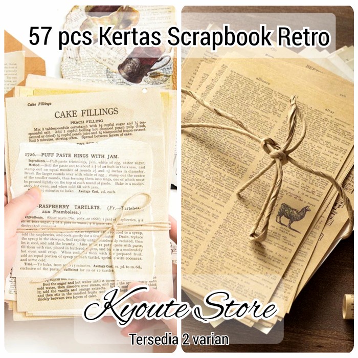 

CODE540 57 lembar Kertas Dekorasi Jurnal Retro Jadul Scrapbook Bujo Journal