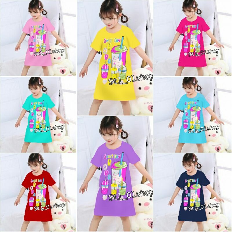 Dress Anak Perempuan Boba -Daster Anak 1-12Tahun