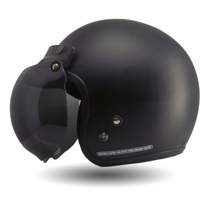 HELM BOGO RETRO BLACK DOFF MOTOR SNI