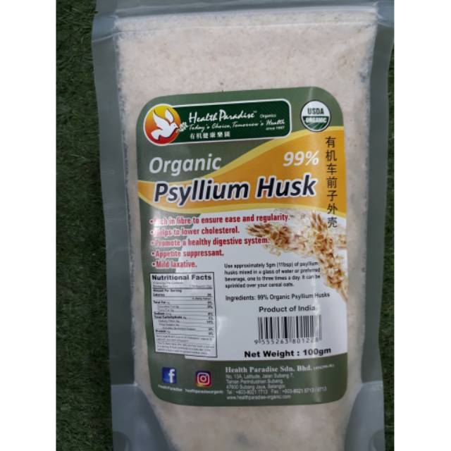 

Health paradise organic psyllium husk 100 g