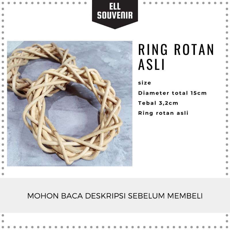 RING ROTAN ASLI 15 CM