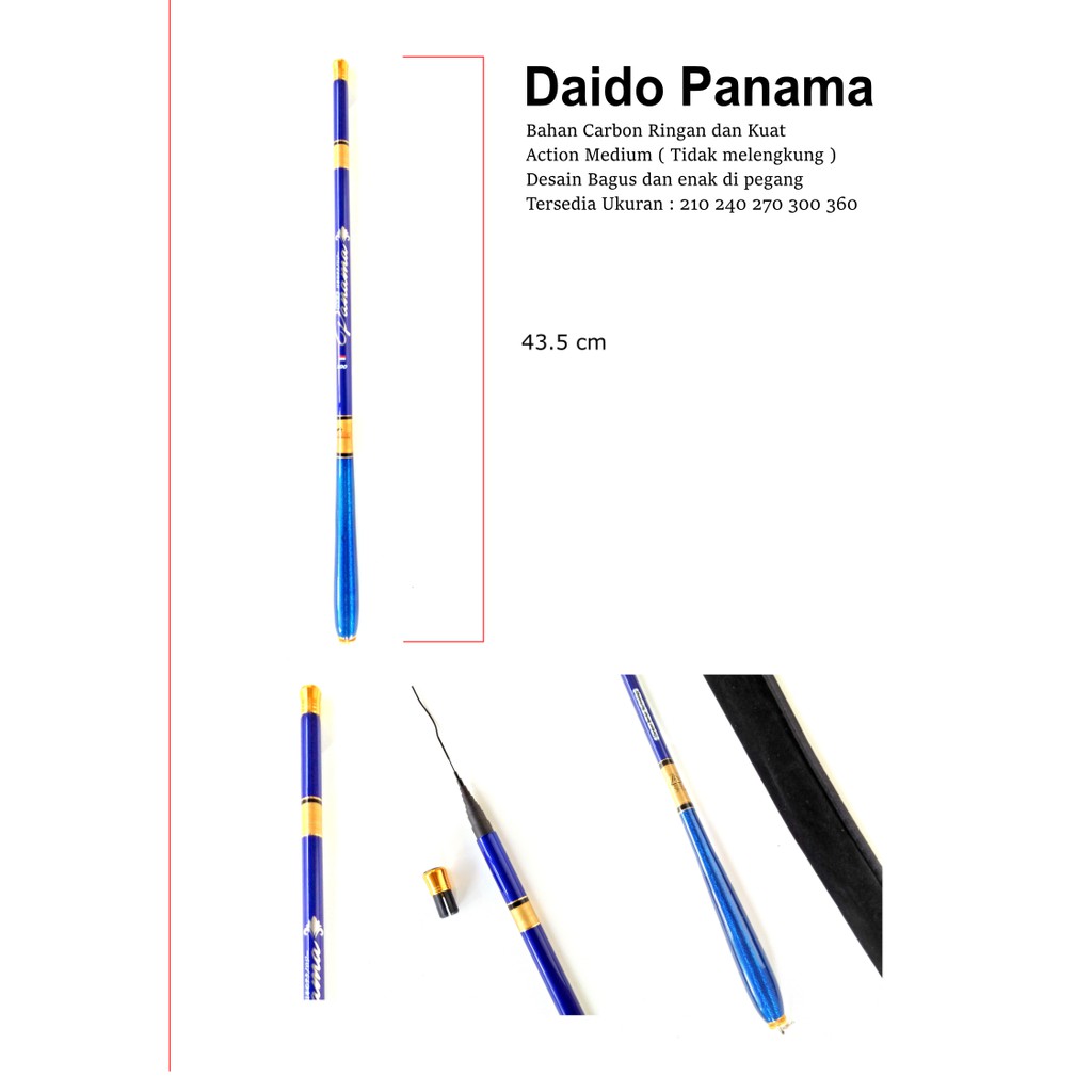 Joran Tegek ruas Pendek Daido Panama Kaku Ukuran 210 240 270 300 360 Bahan Carbon