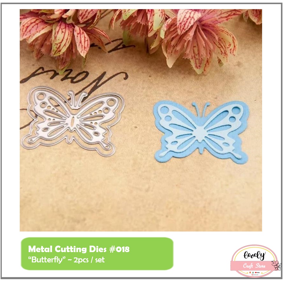 

LovelyCraftStore | Metal Cutting Dies S18 ~ Cetakan Stensil Metal Seri Kupu-kupu Butterfly 2pcs/set untuk mahar, journal, bujo scrapbook, kartu