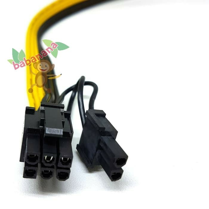 Kabel Power VGA 6 pin Male to 8 Pin male PCIE PCI-E mining 50cm