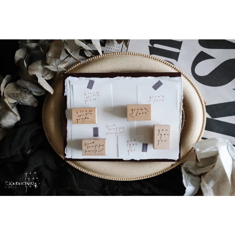 

Kurukynki Mini Words Rubber Stamps