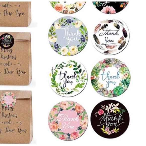 

☑ 500pcs Sticker Terima Kasih Thank You Label Kartu Ucapan Packing Seal ♂
