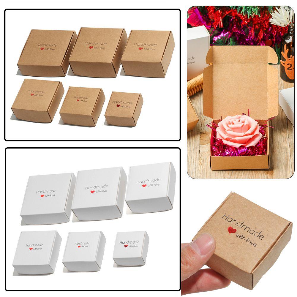 R-flower 10PCS Handmade with Love Perlengkapan Pesta Bungkus Kado Perhiasan Paket Kardus