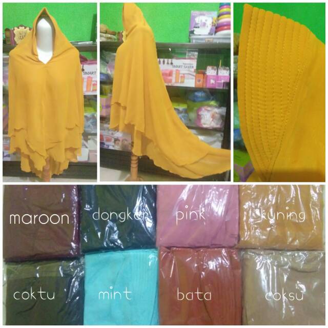 Khimar 2layer,  khimar jumbo layer, khimar pinguin jumbo pet,  khimar jumbo layer pad