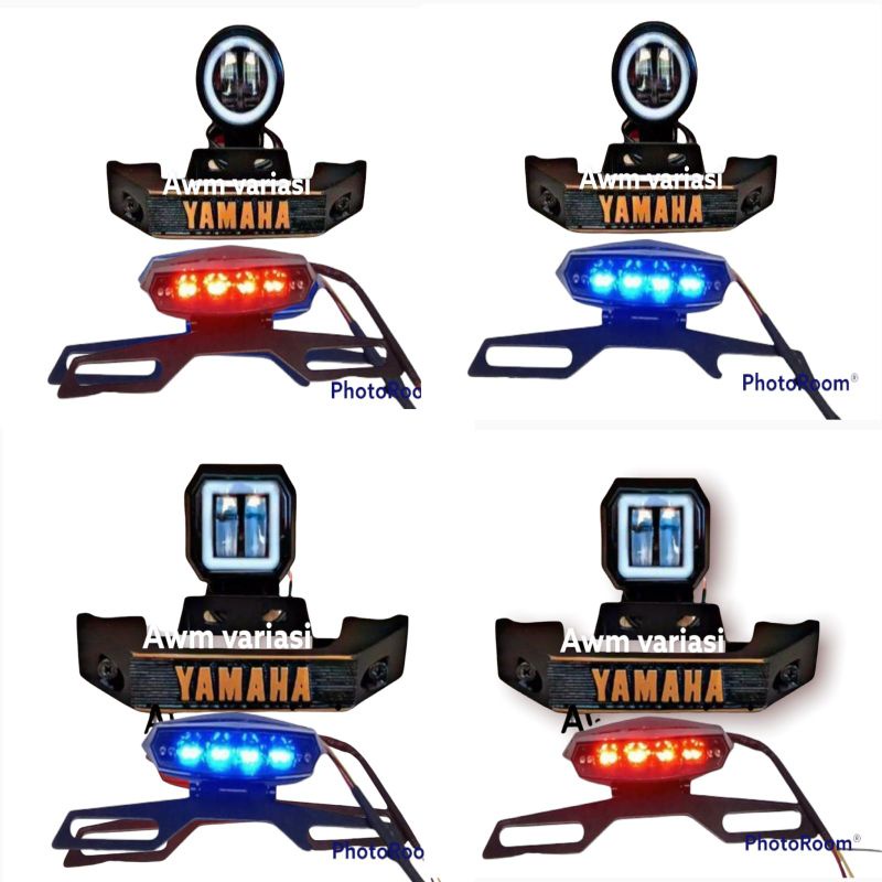paket lampu tembak daymaker rx king set kumis dan lampu stop mini
