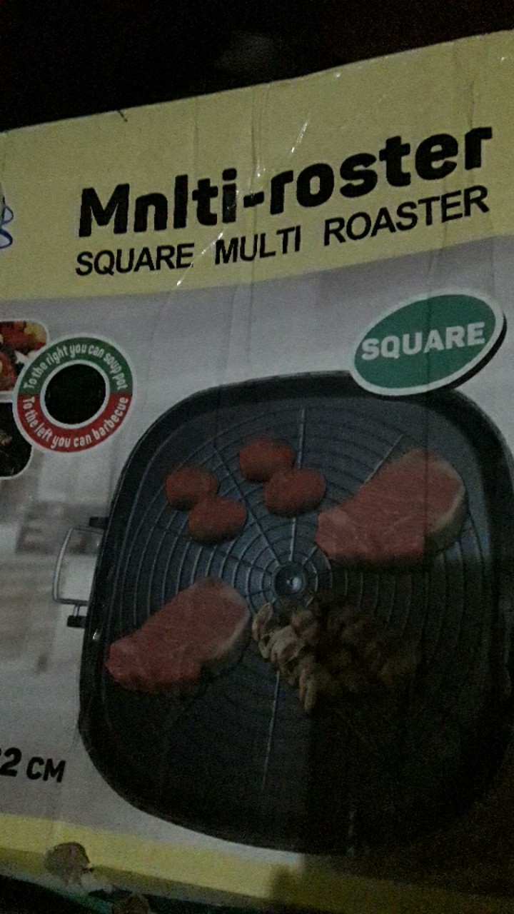 Hanaro Square Multi Grill (marble Platinum) I Korean Bbq Grill Pan / Bulgogi Pan Kotak