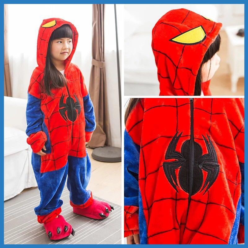 SETELAN COSPLAY LUCU UTT2 BAJU ONESIE SPIDERMAN AVENGERS SUPERHERO