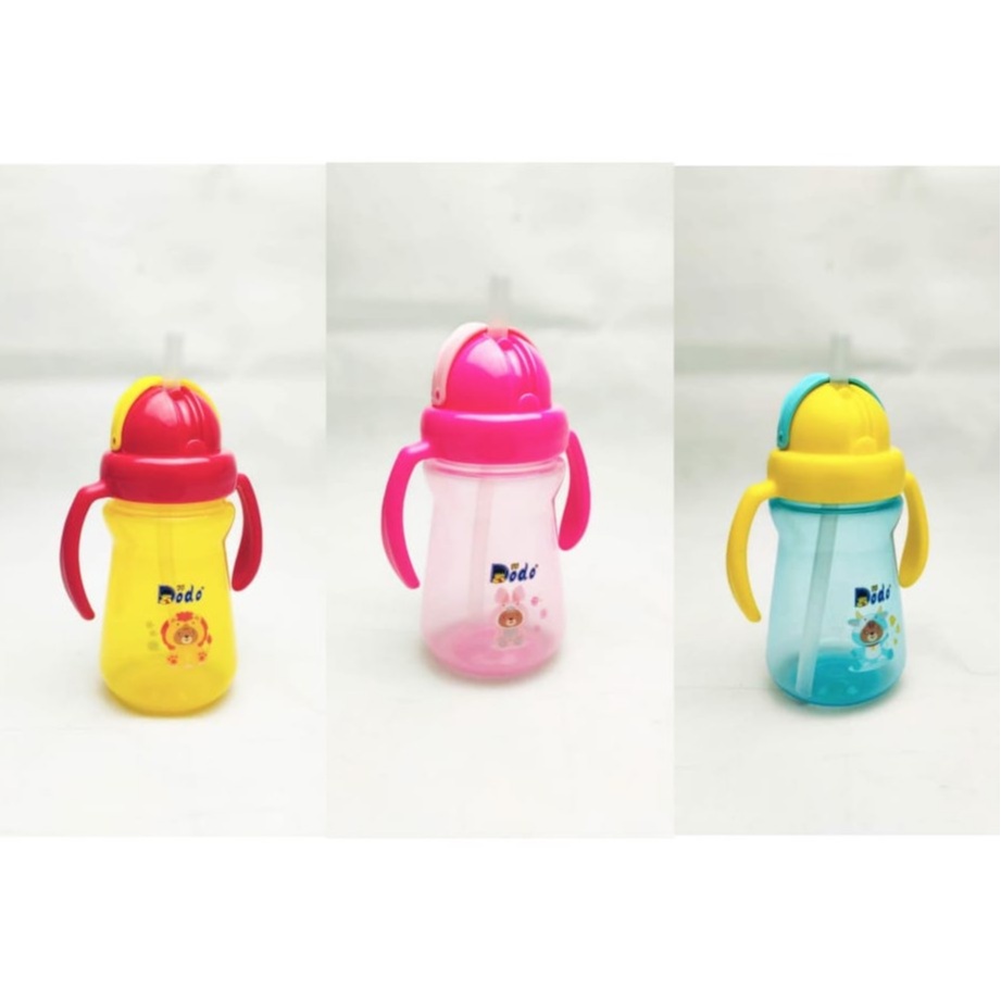 Dodo Sport Handle Bottle Small / Medium / Big - Tempat Minum Anak / Botol Susu Bayi Pegangan Pakai Sedotan 150 / 240 / 300 ml