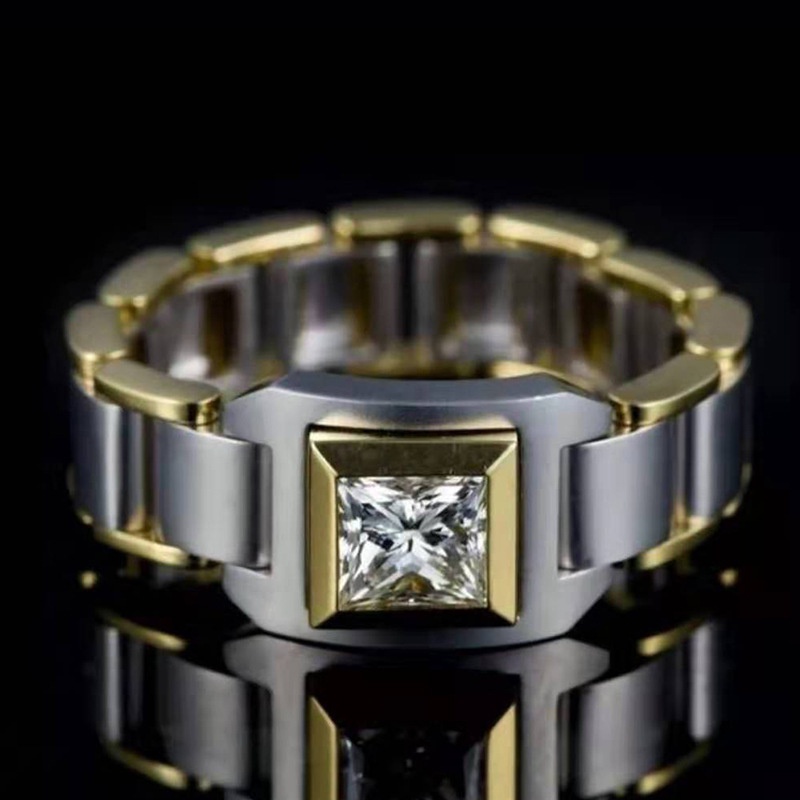 Cincin Zirkonium Bahan Stainless Steel Warna Hitam Untuk Pria