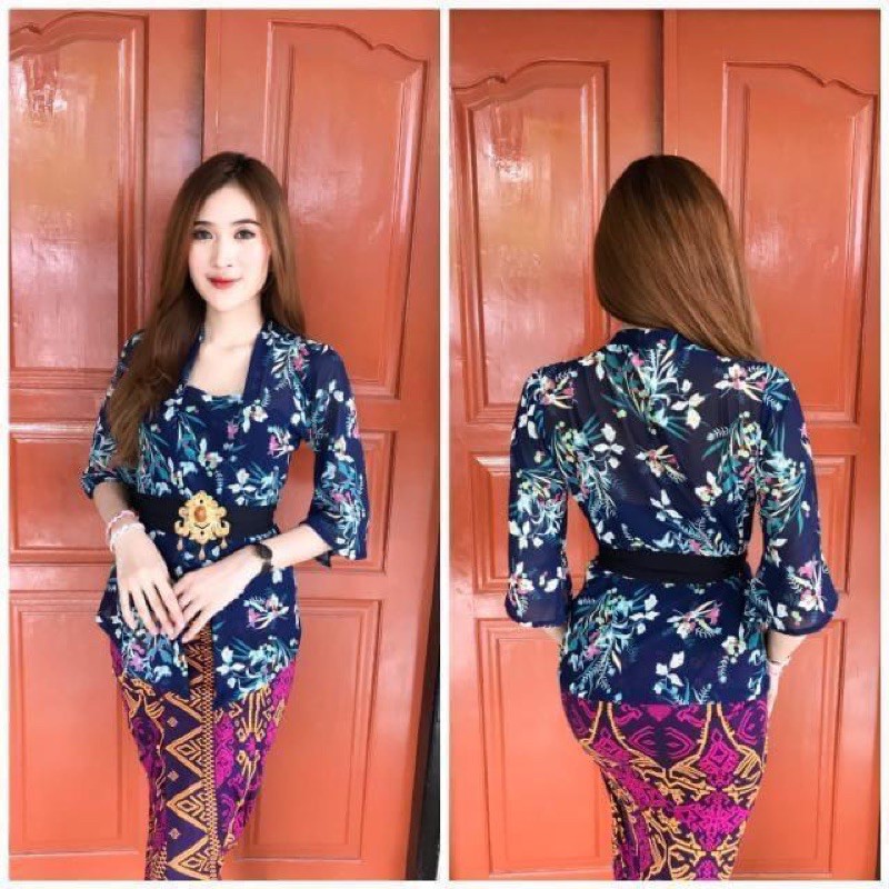 kebaya jadi sifon print bunga