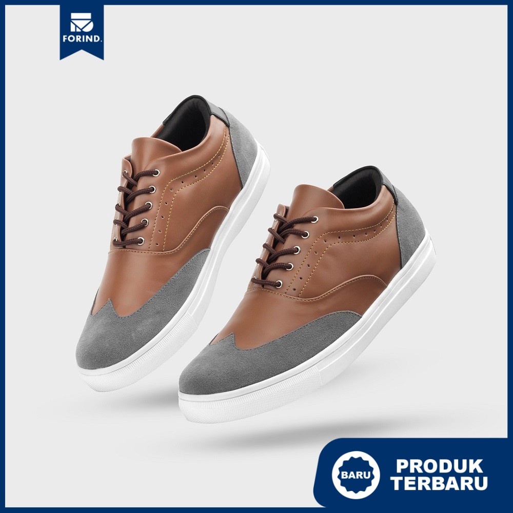 Houston Grey | Sneakers Coklat Sepatu Casual Kasual Polos Ori Pria Cowok Footwear | Giant x FORIND