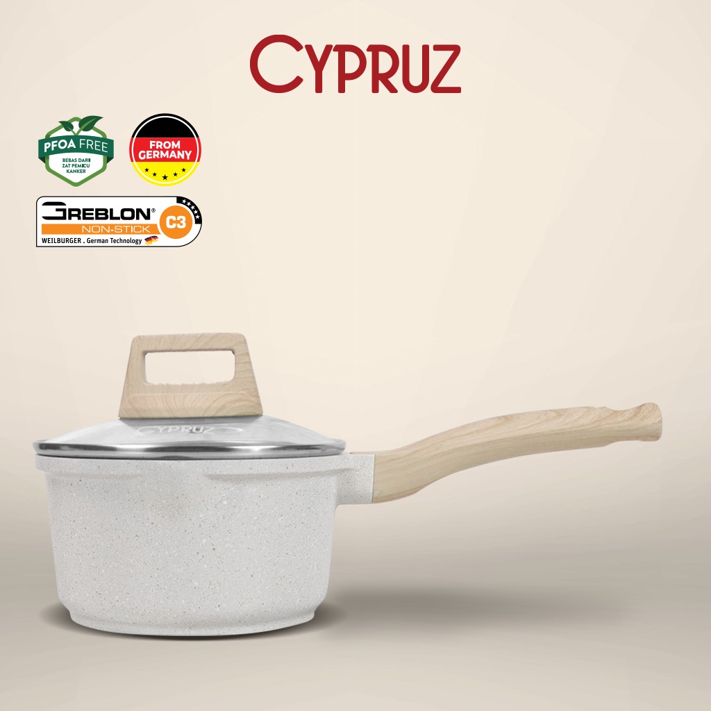 Cypruz White Granite Diecast Sauce Pan SN-0332