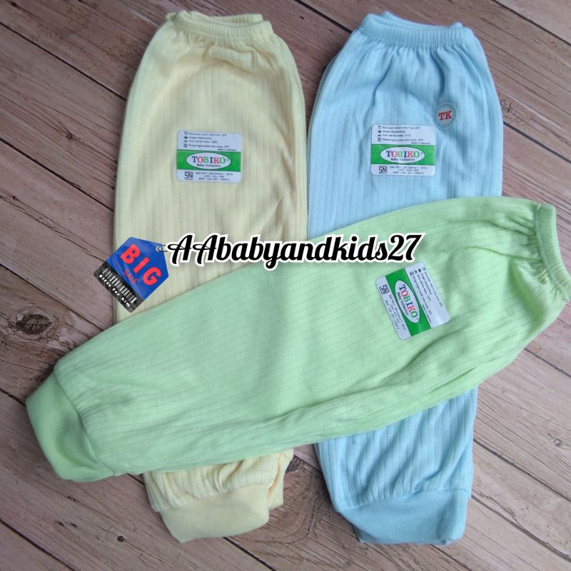 TOBIKO 3PC Celana Bayi Panjang Model Terbuka All Size 0-6Bulan SNI