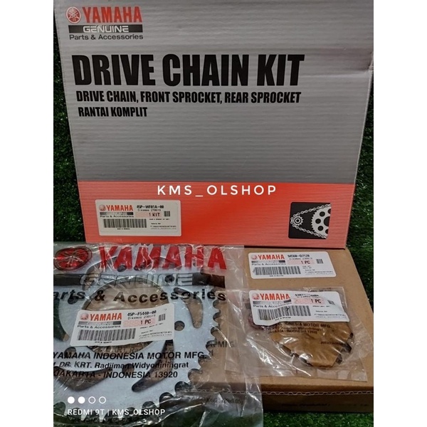 Gearset Girset Gear Gir Rantai Set Byson Karbu 45P ORIGINAL YAMAHA 45P-WF01A-00