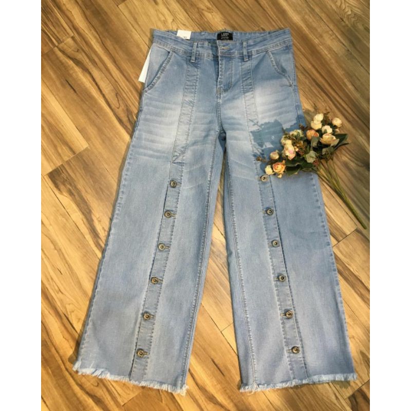 VJ KULOT IMPORT JEANS KANCING DEPAN BIRU TUA