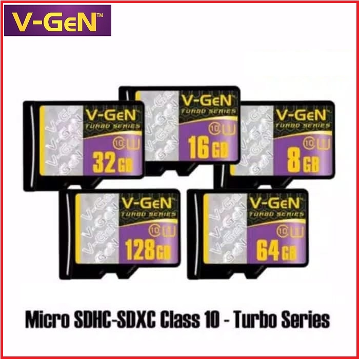 V-gen Micro SD Vgen 16gb 32gb 64gb 128gb 256gb Class 10 TURBO Series