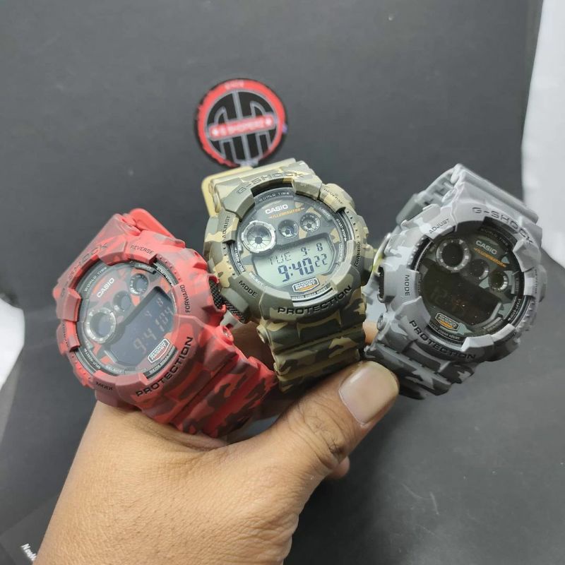 Jam Tangan Pria Merk G-Shock Type GD-120 Green Army Original Bm