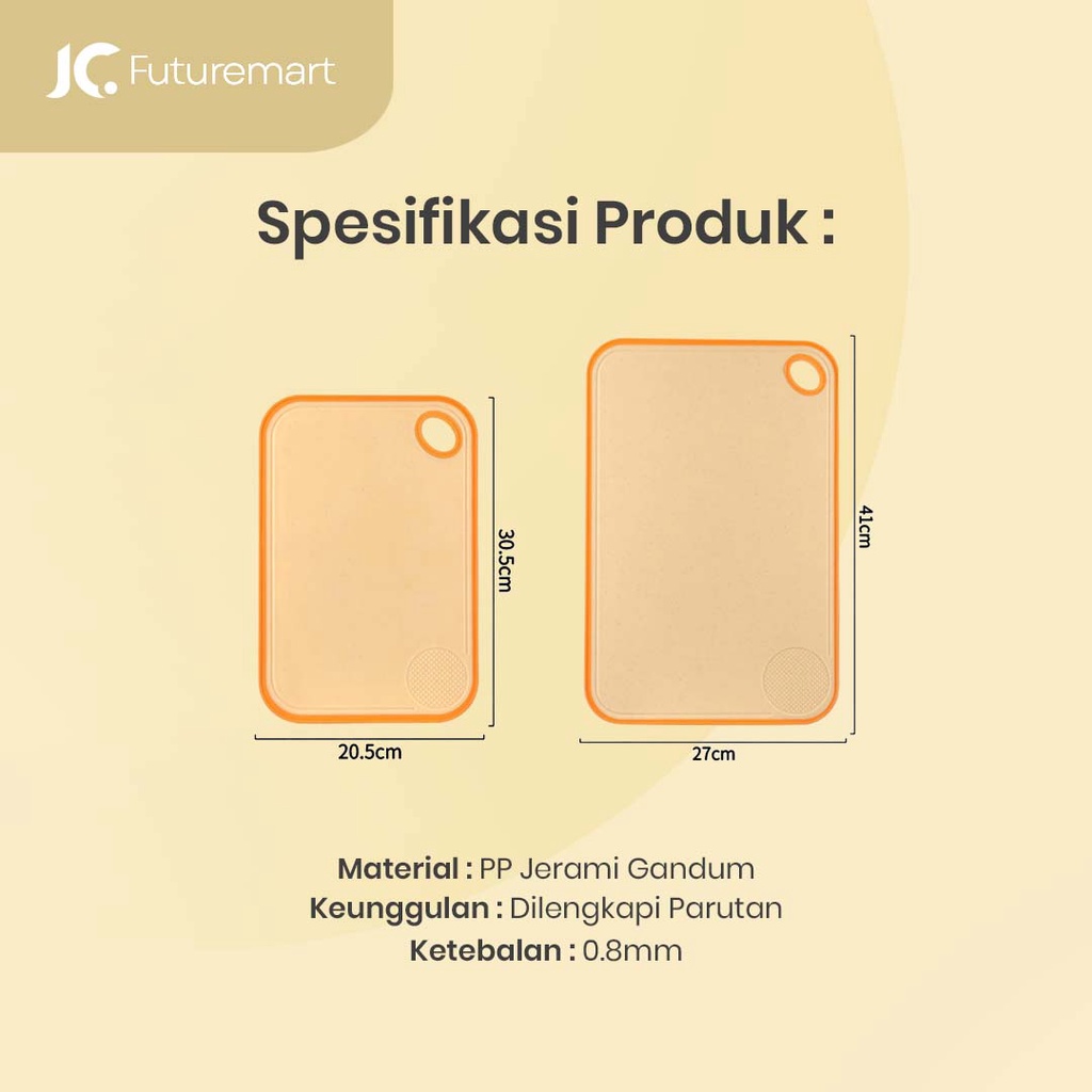 TALENAN 2 SISI dan PARUTAN ANTI JAMUR JERAMI GANDUM CUTTING BOARD