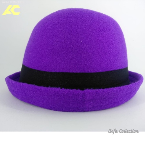 Topi Anak Caplin Bowler / Topi Anak Caplin Badut Polos / Topi Mangkok Caplin-3