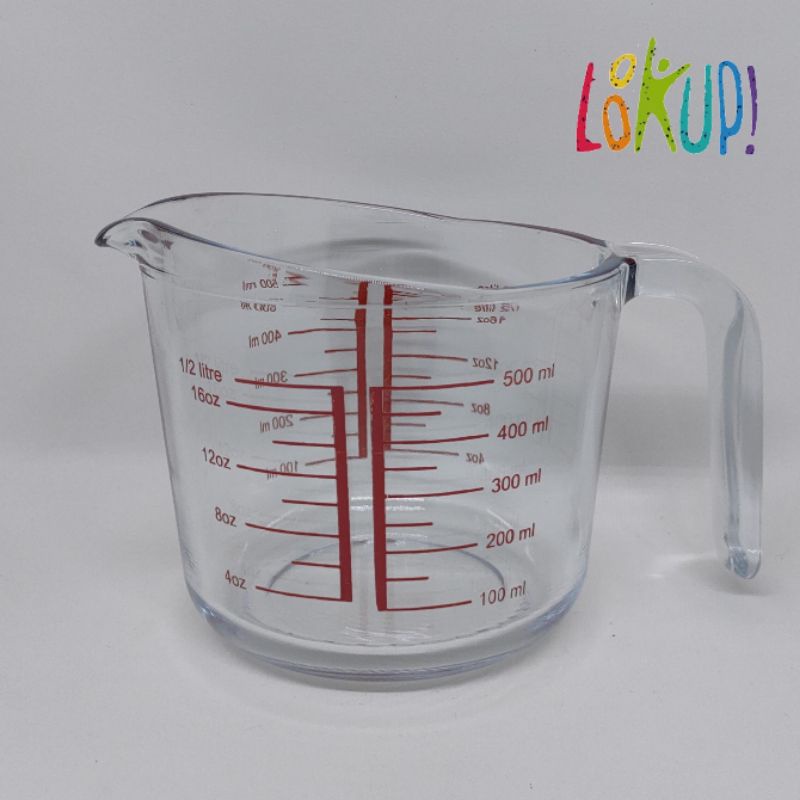 measuring cup glass 500ml 1Liter / gelas takar kaca serbaguna / gelas ukur masak dapur