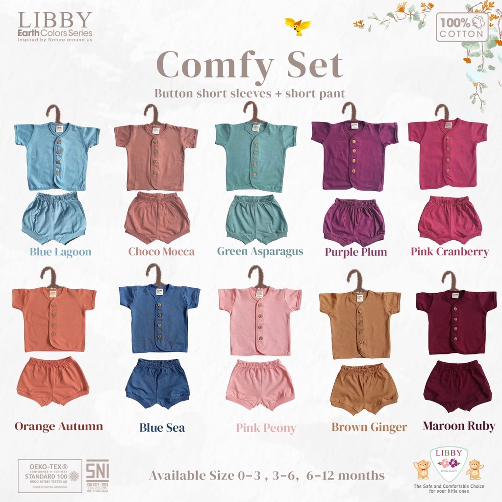 LIBBY MURAH SETELAN PENDEK CELANA PENDEK KANCING DEPAN COMFY SET / KOMBINATION / COMBINATION SERIES PIYAMA STLBDAK