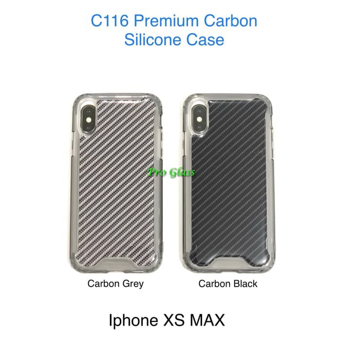 C116 Iphone X/XS/XR/XS MAX Premium Carbon Silicone Case / Casing Armor