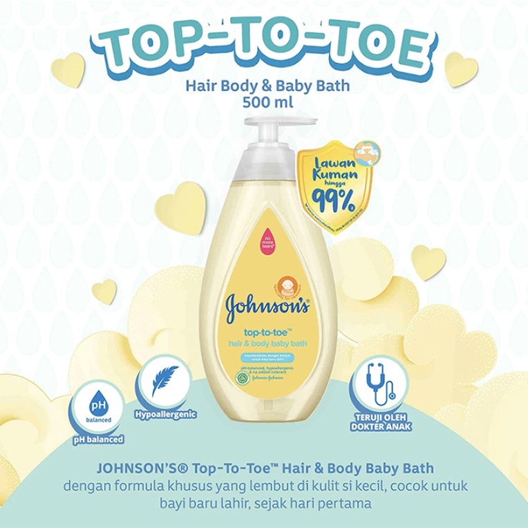 Johnson's 500ml Top To Toe Hair &amp; Body Baby Bath Wash Jonson Sabun Dan Shampo Untuk Bayi Tidak Pedih Dimata Jhonson's Johnsons and Johnson's 500 ml