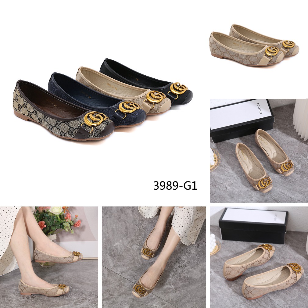 GC GG Marmont Canvas Flat Shoes 3989-G1