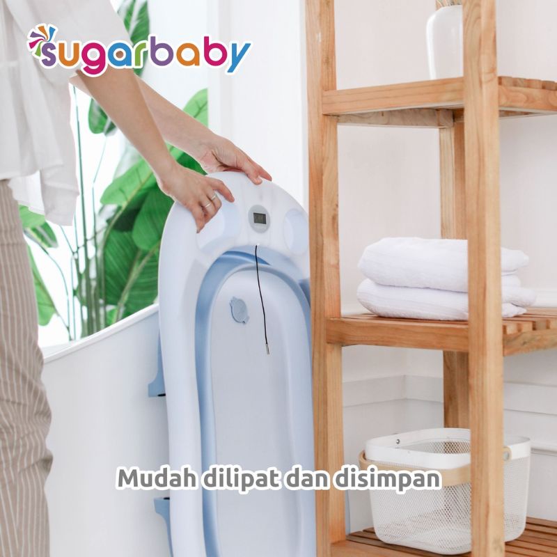 Sugarbaby Foldable Baby Bathtub with Digital Thermometer / Bak Mandi Lipat Dengan Termometer Air Digital F88 / Bak Mandi Anak