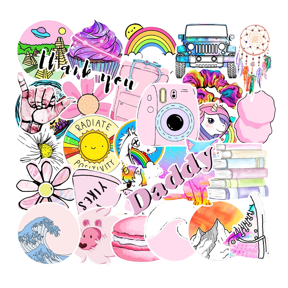 35/100pcs Stiker Graffiti Anti Air Untuk Dekorasi Laptop/Skateboard