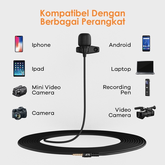 Microphone Clip On JETE M1 Mikrofon Kabel - Garansi 2 Tahun Bebas Tukar Sepuasnya