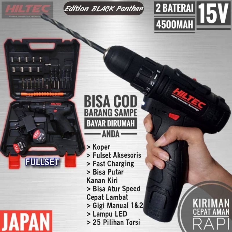 Mesin bor baterai simple no ribet tanpa kabel termurah kualitas Japan setara Makita Maktec Uchiha