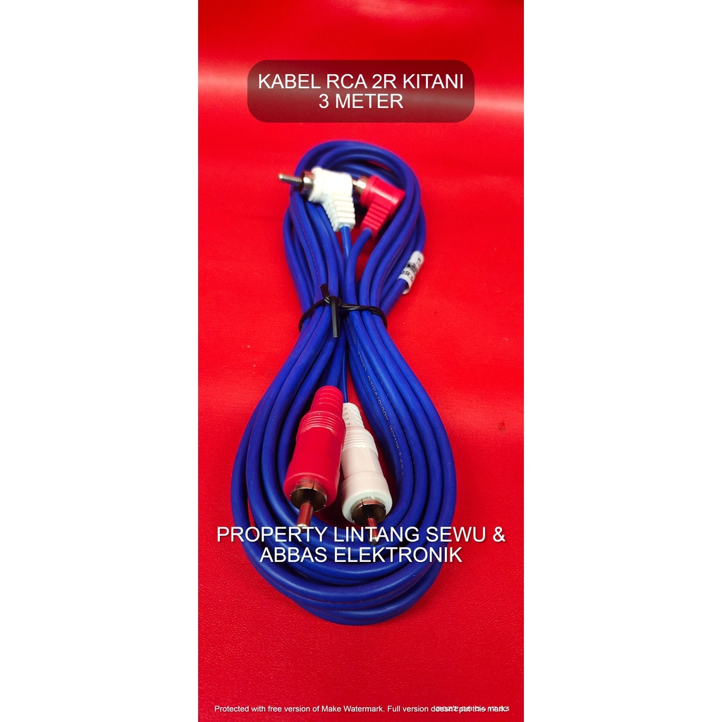 KABEL JEK RCA 2R 2-2 KITANI 3 METER KABEL AUDIO RCA