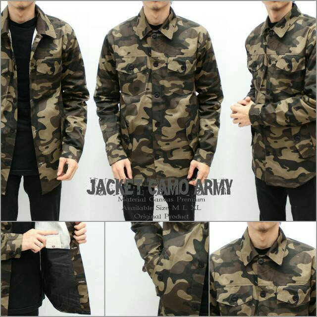 JAKET SEMI PARKA ARMY / TRUCKER JAKET CAMO / JAKET TRUCKER ARMY