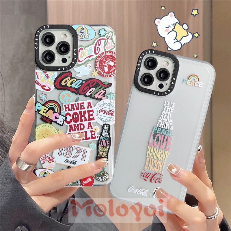 Soft Case Tpu Motif Coca Cola Untuk iPhone 6 6s plus 7plus 8plus 13 11 12 pro Max X XR XS Max SE 2020