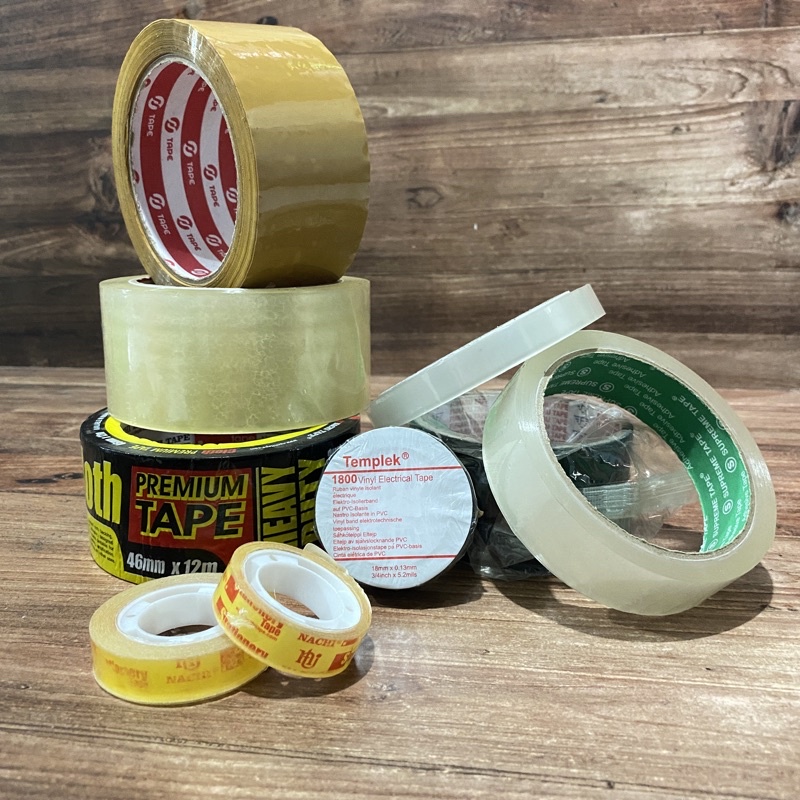 

LAKBAN BENING / LAKBAN COKLAT / LAKBAN HITAM / PREMIUM TAPE / ISOLASI / LAKBAN BESAR / LAKBAN KECIL / VINYL ELECTRICAL TAPE / SELOTIP