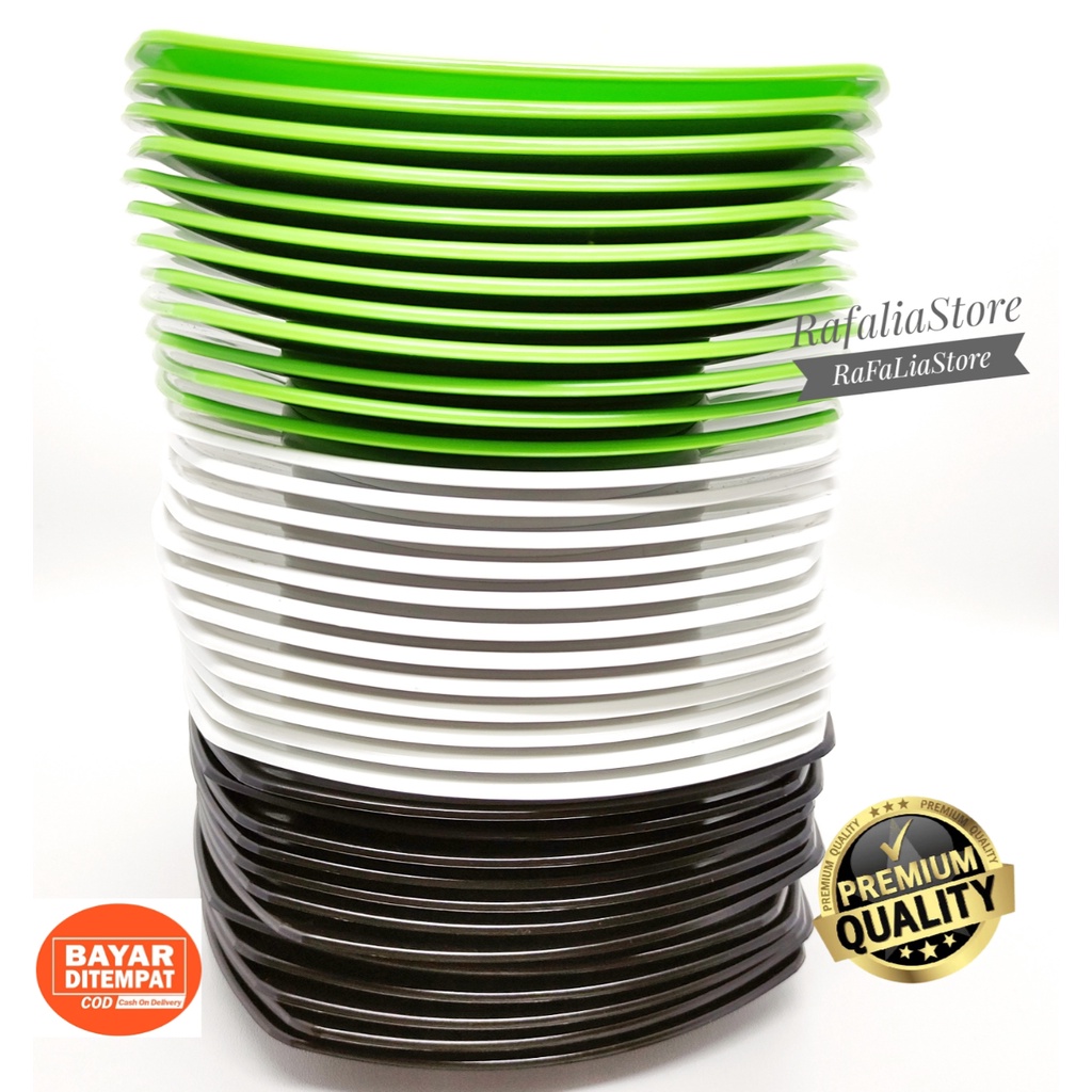 PROMO 12PCS PIRING MELAMIN  KOTAK CEPER15CM -PIRING TATAKAN GELAS-PIRING COREL KECIL TEBAL SERBAGUNA